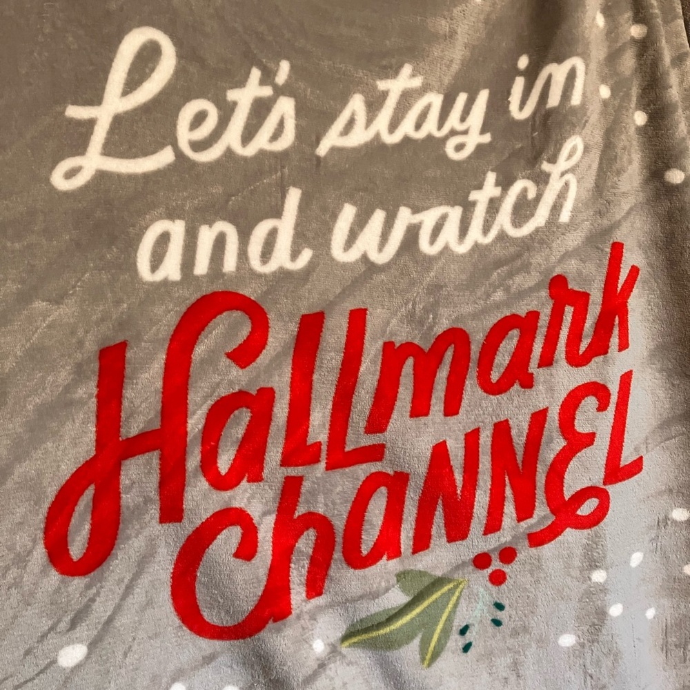 Hallmark Channel BUNDLE: Let's Stay In Oversized Hooded Blanket & Wine Glass